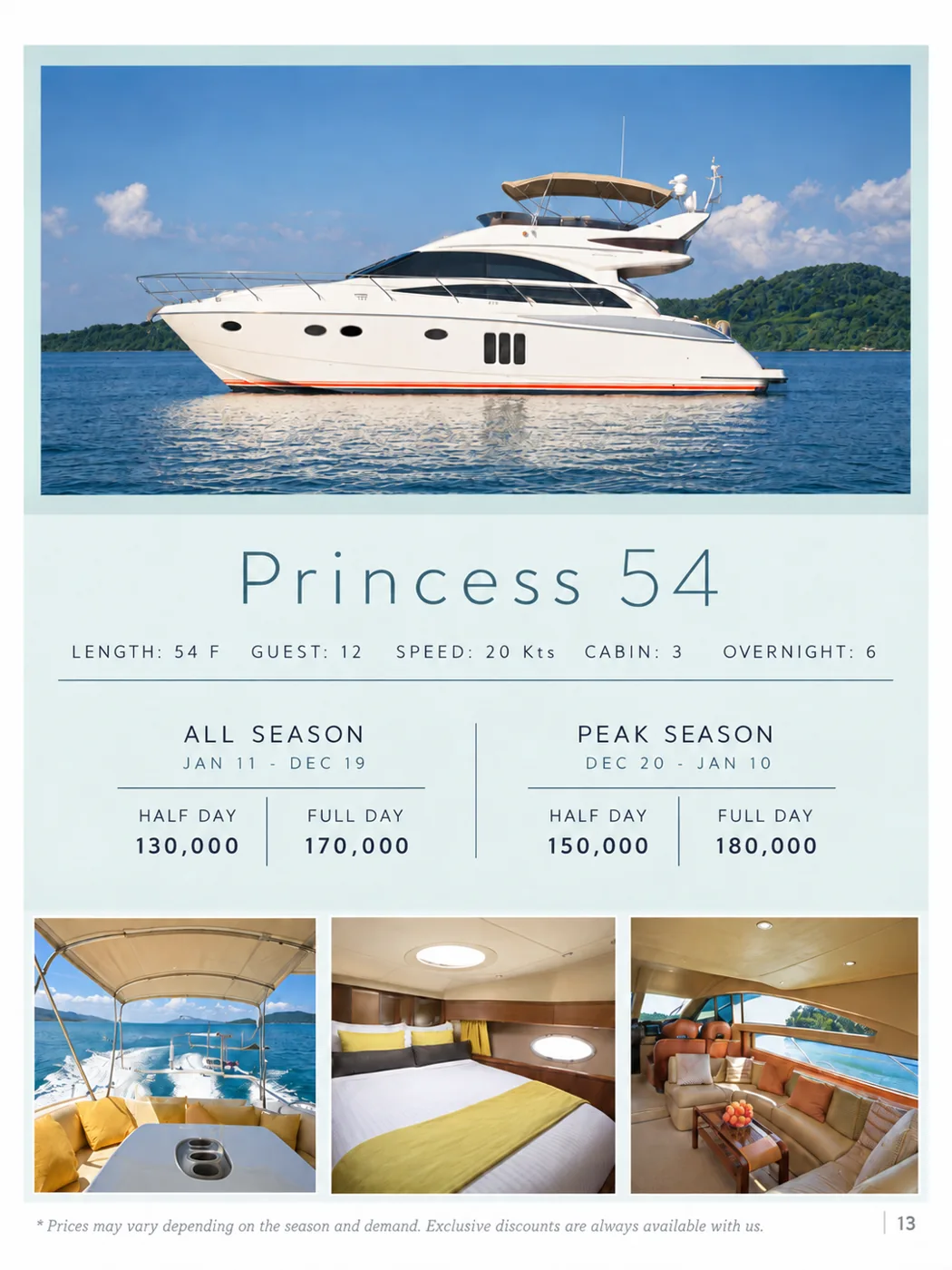 Princess 54 — частная моторная яхта на Пхукете