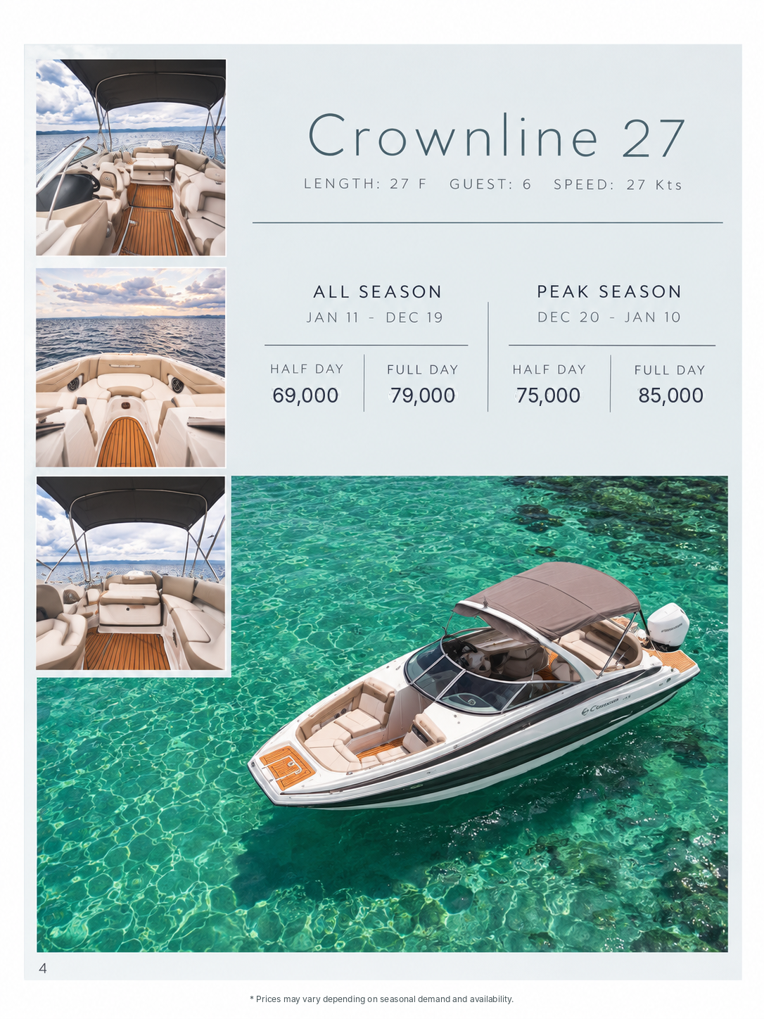 Crownline 27 — частная скоростная лодка для аренды на Пхукете