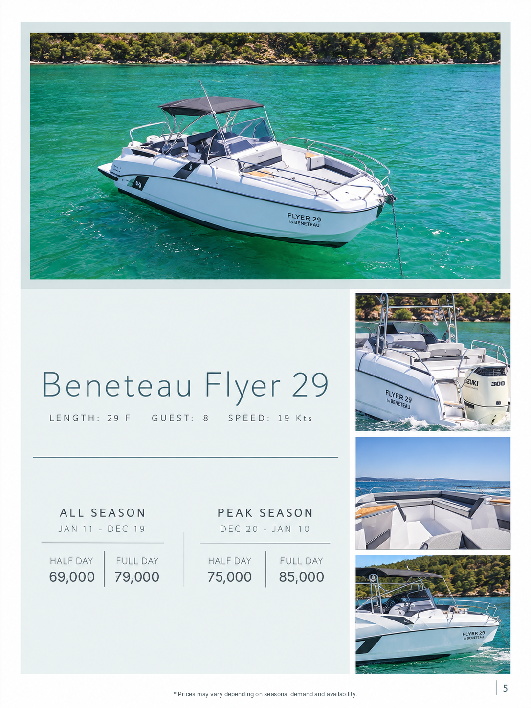 Beneteau Flyer 29 — частная аренда лодки на Пхукете