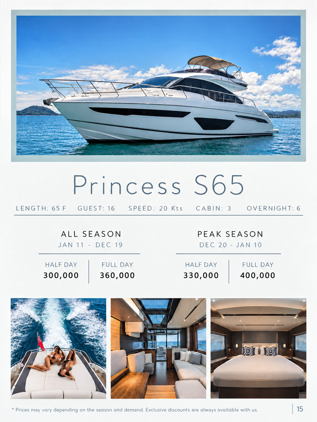 Princess S65 — частная аренда моторной яхты на Пхукете