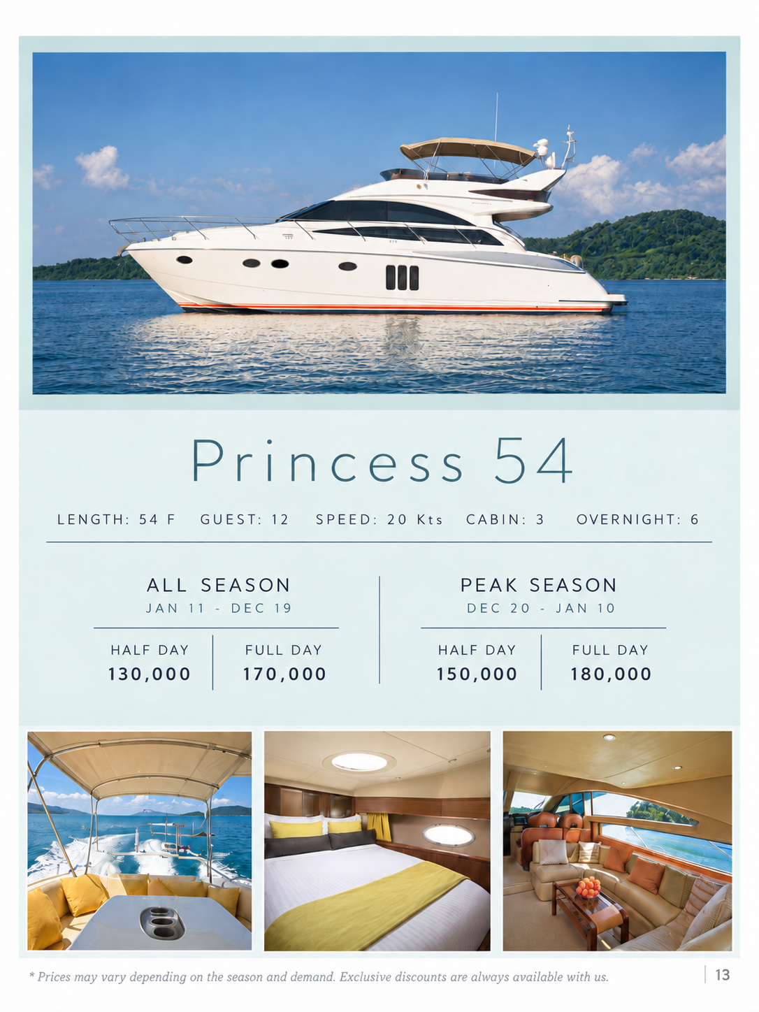 Princess 54 — частная моторная яхта на Пхукете